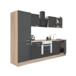 Mobilă de bucătărie modulară Leziter Yorki 270 cm, stejar sonoma și antracit