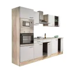 Mobilă de bucătărie Leziter Yorki 270 cm, stejar Sonoma și alb satinat