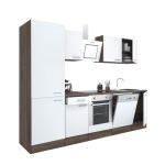 Bucătărie modulară Leziter Yorki 280 cm, stejar Yorki și alb satinat, cu corp cuptor