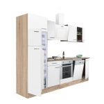 Mobilă de bucătărie modulară Leziter Yorki 280 cm, stejar Sonoma, alb satinat
