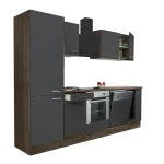 Mobilă de bucătărie Leziter Yorki 280 cm, stejar Yorki, antracit satinat