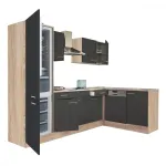 Mobilă bucătărie de colț Yorki 280 cm, stejar sonoma/antracit, cu frigider sub blat