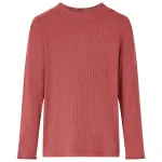 Tricou de copii cu mâneci lungi, guler tunică, roșu ars, 104 GartenMobel Dekor