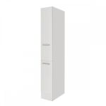 Dulap de cămară Yorki 30 cm, alb cu front alb satinat, înălțime 205 cm