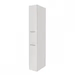 Dulap de cămară Yorki 30 cm, alb cu front alb satinat, înălțime 205 cm