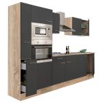 Bucătărie modulară Leziter Yorki 300 cm, stejar sonoma cu fronturi antracit satinat