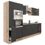 Bucătărie modulară Leziter Yorki 300 cm, stejar sonoma cu fronturi antracit satinat