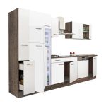 Mobilă de bucătărie Leziter Yorki 310 (300 cm), stejar Yorki și alb satinat