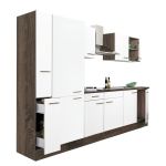 Mobilier bucătărie modulară Leziter Yorki 300 cm, stejar Yorki, alb satinat