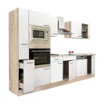 Mobilă de bucătărie modulară Leziter Yorki 310, stejar Sonoma și front alb satinat, 300 cm