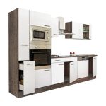 Mobilă de bucătărie modulară Leziter Yorki 310, 300 cm, stejar Yorki și alb satinat