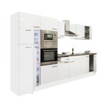 Mobilă de bucătărie modulară Leziter Yorki 330, alb satinat, 300 cm