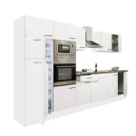 Mobilă de bucătărie modulară Leziter Yorki 330, alb satinat, 300 cm