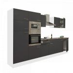 Mobilă de bucătărie modulară Leziter Yorki 330 cm, alb cu antracit satinat