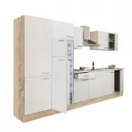 Mobilă de bucătărie modulară Leziter Yorki 330 cm, stejar Sonoma cu front alb satinat