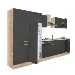 Mobilă de bucătărie Leziter Yorki 330 cm, stejar sonoma cu front antracit satinat