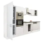 Mobilă de bucătărie modulară Leziter Yorki 340, alb satinat, 300 cm