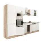 Bucătărie modulară Leziter Yorki 300 cm, stejar sonoma cu fronturi alb satinat