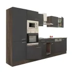 Mobilă de bucătărie Leziter Yorki 340 cm, stejar Yorki și front antracit satinat