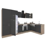 Mobilă bucătărie colț Leziter Yorki 340 cm, stejar sonoma/antracit satinat