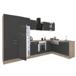 Mobilă bucătărie colț Leziter Yorki 340 cm, stejar sonoma/antracit satinat