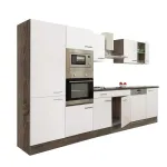 Mobilier de bucătărie modular Leziter Yorki 340, stejar Yorki/alb satinat, cu dulap cu raft