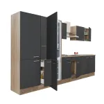 Mobilă de bucătărie modulară Leziter Yorki 360 cm, stejar Sonoma și antracit satinat