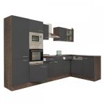 Mobilă de bucătărie de colț Leziter Yorki 340 cm, stejar Yorki, antracit satinat