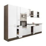 Mobilier de bucătărie modular Leziter Yorki 370 cm, stejar Yorki și alb satinat