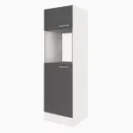 Dulap de cămară Yorki 60 cm, alb cu front antracit satinat, pentru bucătărie