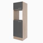 Dulap de cămară Yorki 60 cm, stejar Sonoma cu front antracit satinat