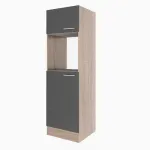 Dulap de cămară Yorki 60 cm, stejar Sonoma cu front antracit satinat