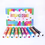 Set 10 carioci Dot Markers lavabile, 10 culori, vârf burete 1 cm (Procart)
