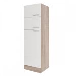 Dulap frigider tip cămară Yorki 60 cm, stejar Sonoma, față alb satinat