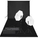 Kit studio foto cu set de lămpi și fundal GartenMobel Dekor