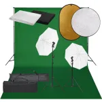 Kit studio foto cu set de lămpi, fundal și reflector GartenMobel Dekor