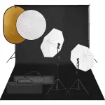 Set studio foto cu lumină, fundal și reflector GartenMobel Dekor
