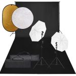 Set studio foto cu set de lumini, fundal și reflector GartenMobel Dekor