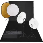 Set studio foto cu set de lumini, fundal și reflector GartenMobel Dekor