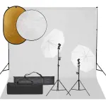 Set studio foto cu set de lumini, fundal și reflector GartenMobel Dekor
