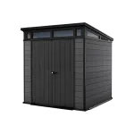 Căsuță de grădină Curver Cortina 7x7 din plastic Evotech, gri, 216x216x226 cm