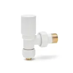 Robinet de colț alb Leziter pentru radiator și uscător de prosoape, 90°