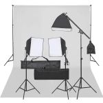 Kit studio foto cu set de lumină și fundal GartenMobel Dekor