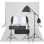 Kit studio foto cu set de lumină și fundal GartenMobel Dekor