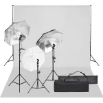 Kit studio foto cu set de lumină și fundal GartenMobel Dekor