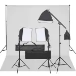 Kit studio foto cu set de lumini și fundal GartenMobel Dekor