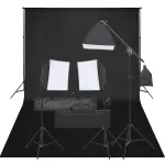 Kit studio foto cu set de lumini și fundal GartenMobel Dekor
