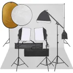 Set studio foto cu lumină, fundal și reflector GartenMobel Dekor