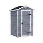 Căsuță de grădină Curver Manor 4x3 din plastic, cu podea, gri-alb