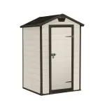 Căsuță de grădină Curver Manor 4x3 bej, compactă, cu podea și ventilație